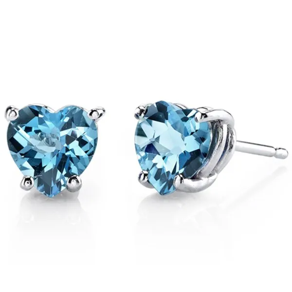 Oravo 14k White Gold Heart-cut Gemstone Stud Earrings sold by Zulily