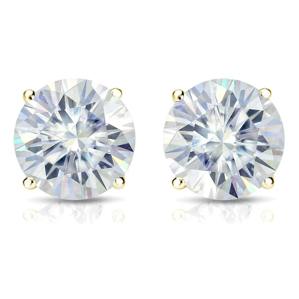 Auriya 5ctw Round Moissanite Stud Earrings 18k Gold 4-Prong Basket sold by Zulily product image thumbnail 4