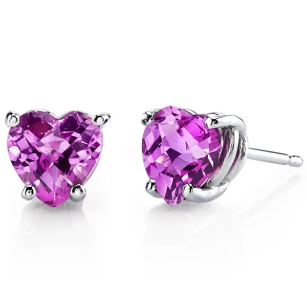 Oravo 14k White Gold Heart-cut Gemstone Stud Earrings sold by Zulily product image thumbnail 5