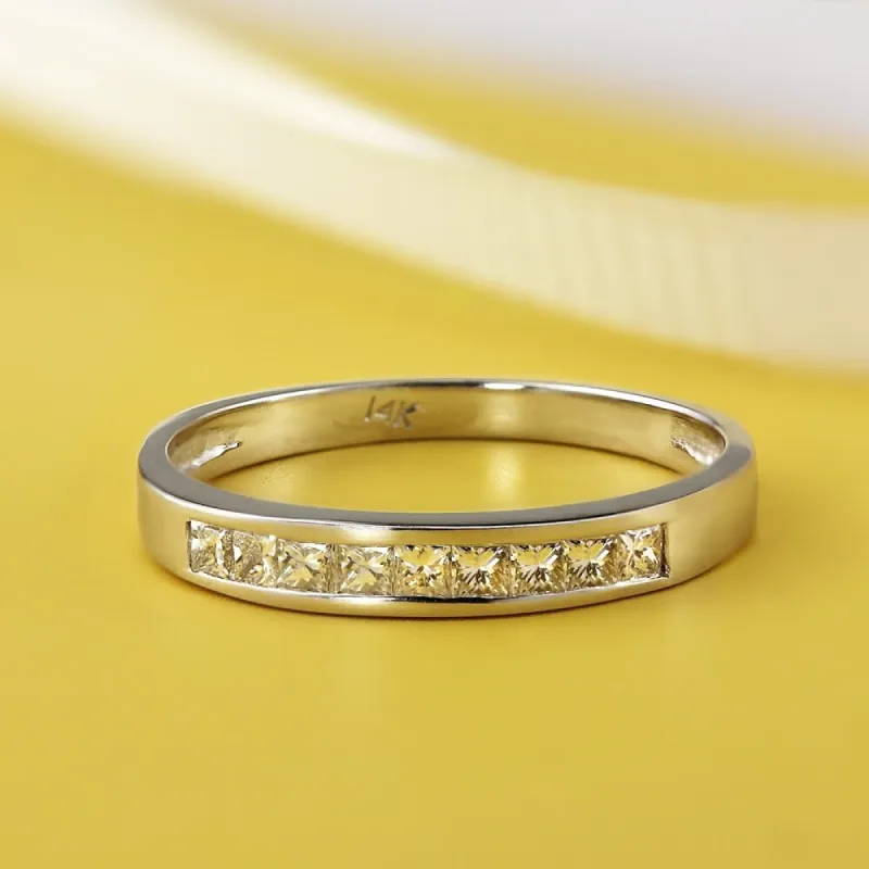Auriya 14k Gold 1/5ctw Princess Cut Diamond Channel Wedding Band sold by Zulily