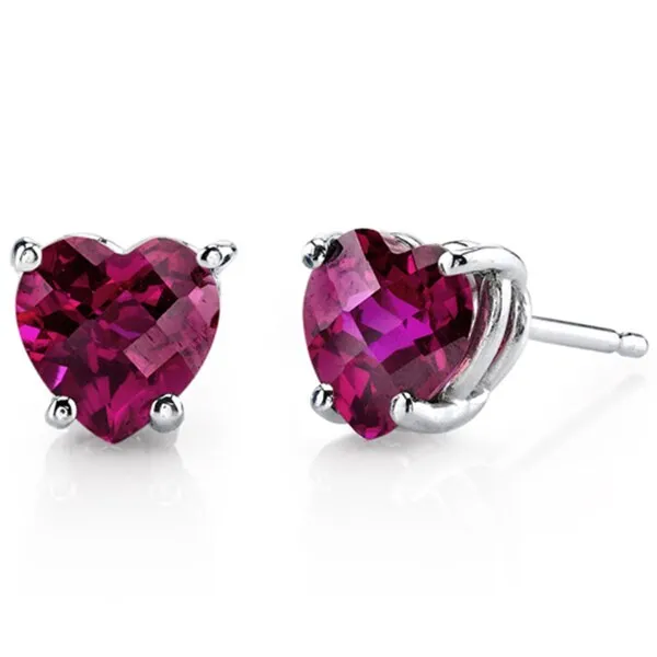 Oravo 14k White Gold Heart-cut Gemstone Stud Earrings sold by Zulily product image thumbnail 3