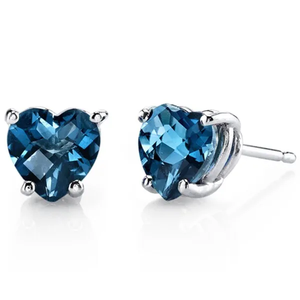Oravo 14k White Gold Heart-cut Gemstone Stud Earrings sold by Zulily product image thumbnail 2