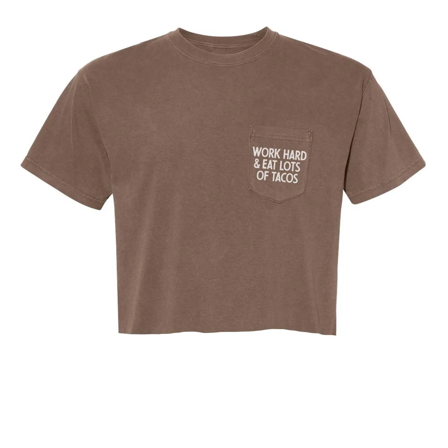 Frankie Jean Work Hard & Eat Lots of Tacos Crop Pocket Tee sold by Zulily product image thumbnail 5