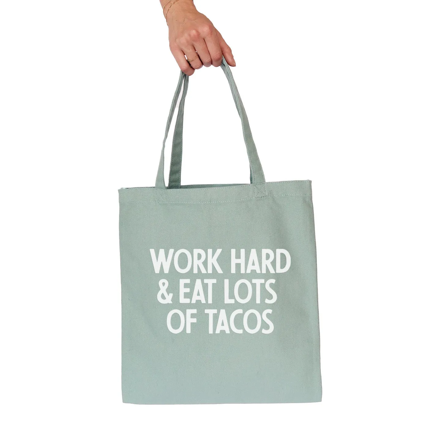 Frankie Jean Work Hard & Eat Tacos Tote Bag sold by Zulily product image thumbnail 3