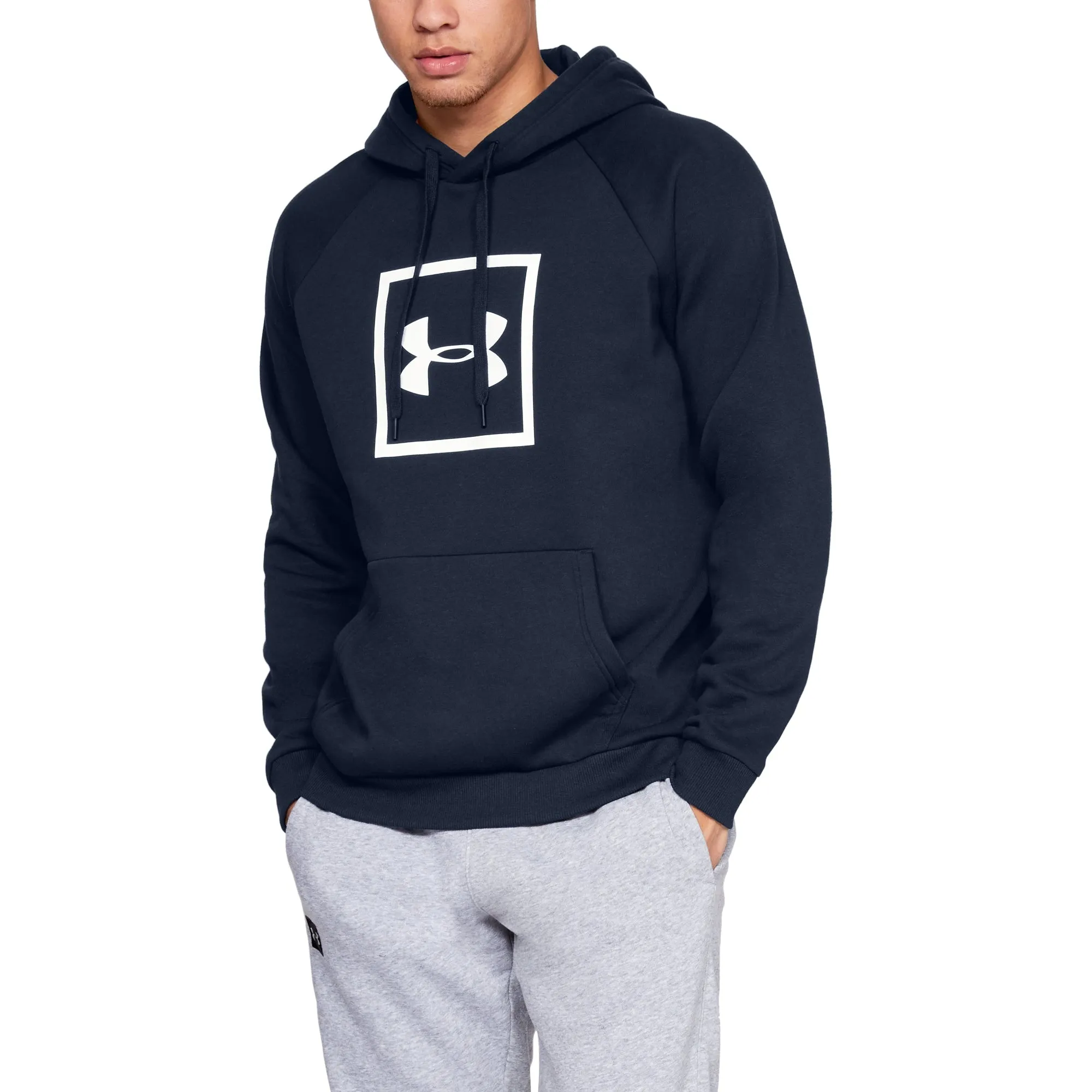 Under Armour Men's Rival Fleece Box Logo Hoodie sold by Zulily