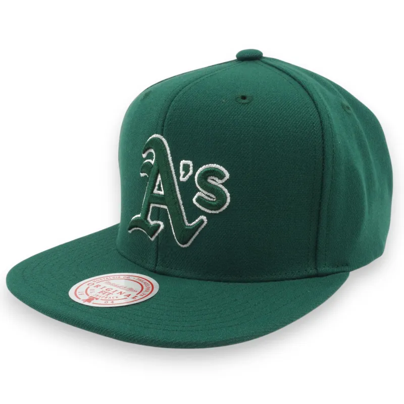 Mitchell & Ness Men's MLB Back To Basics Snapback Athletics Snapback Caps made by Mitchell & Ness