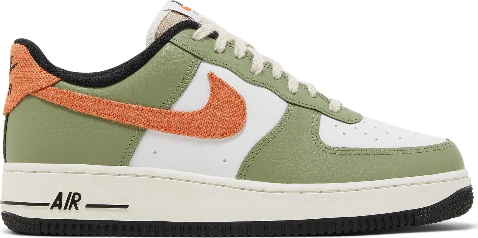 Nike Men's Air Force 1 Low '07 'Oil Green Orange' Sneakers made by Nike