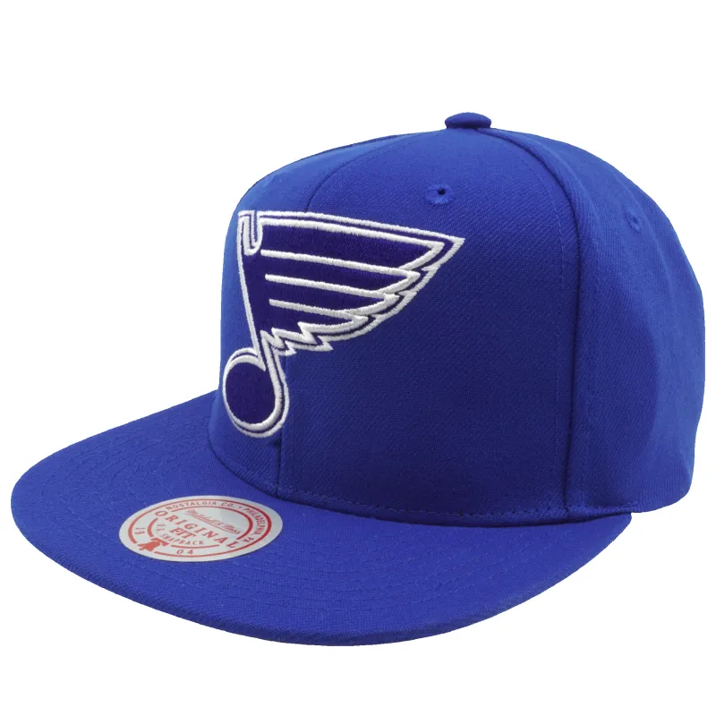Mitchell & Ness Men's NHL Back To Basics Snapback Blues Snapback Caps made by Mitchell & Ness