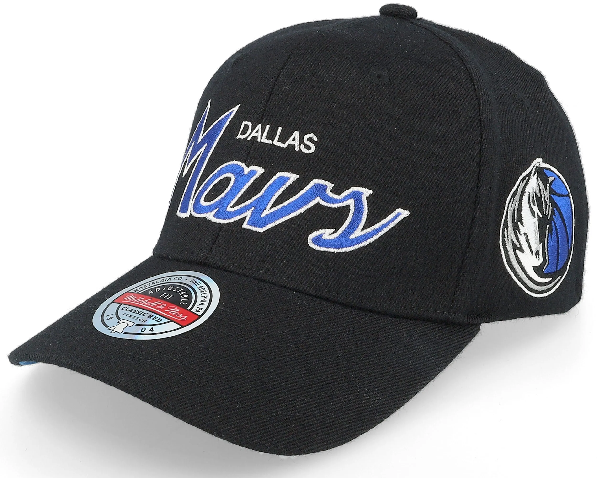 Mitchell & Ness Men's NBA Team Script 2.0 Stretch Snapback Mavericks Snapback Caps sold by Zulily