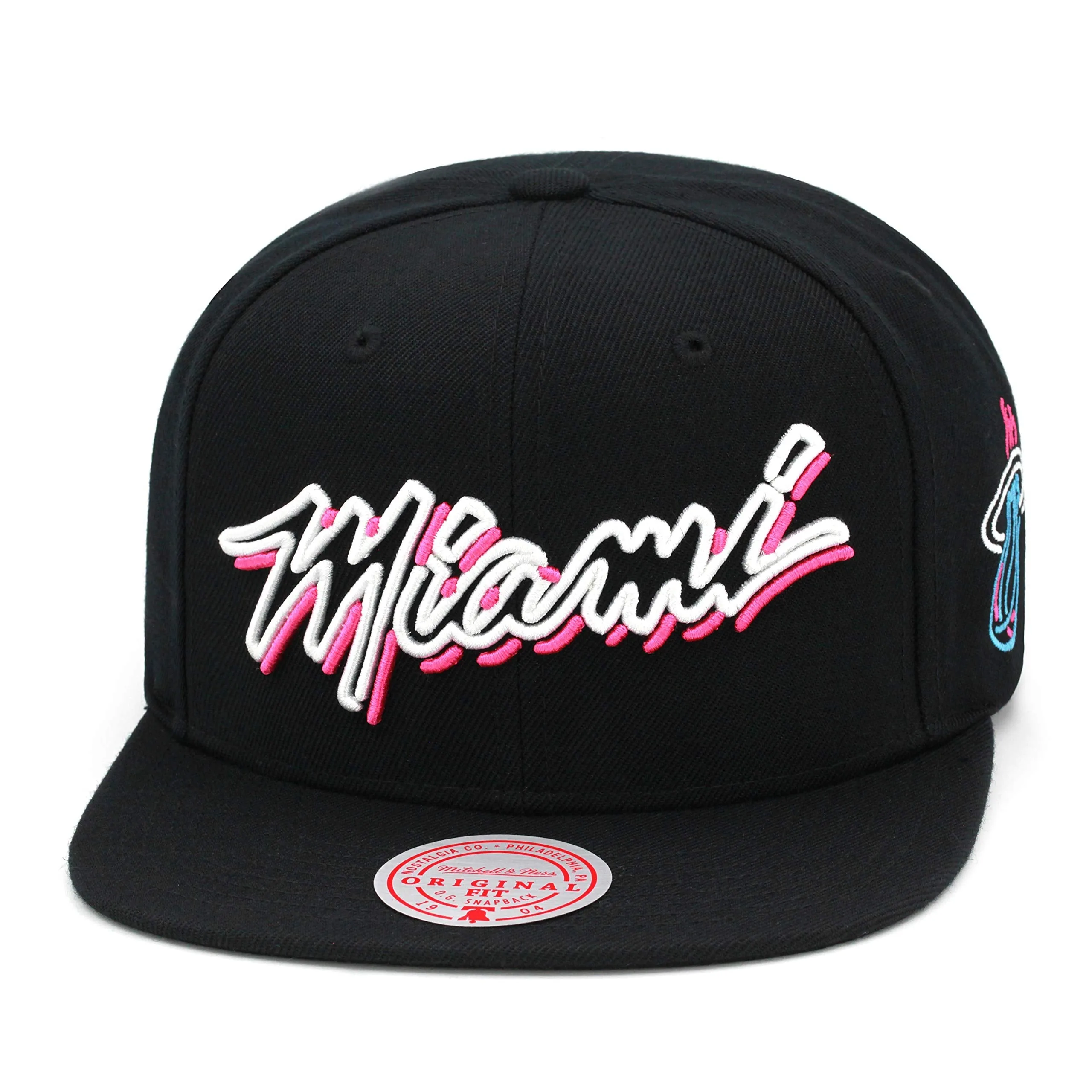 Mitchell & Ness Men's NBA Miami Heat Neon Vice Lights Snapback Snapback Caps sold by Zulily