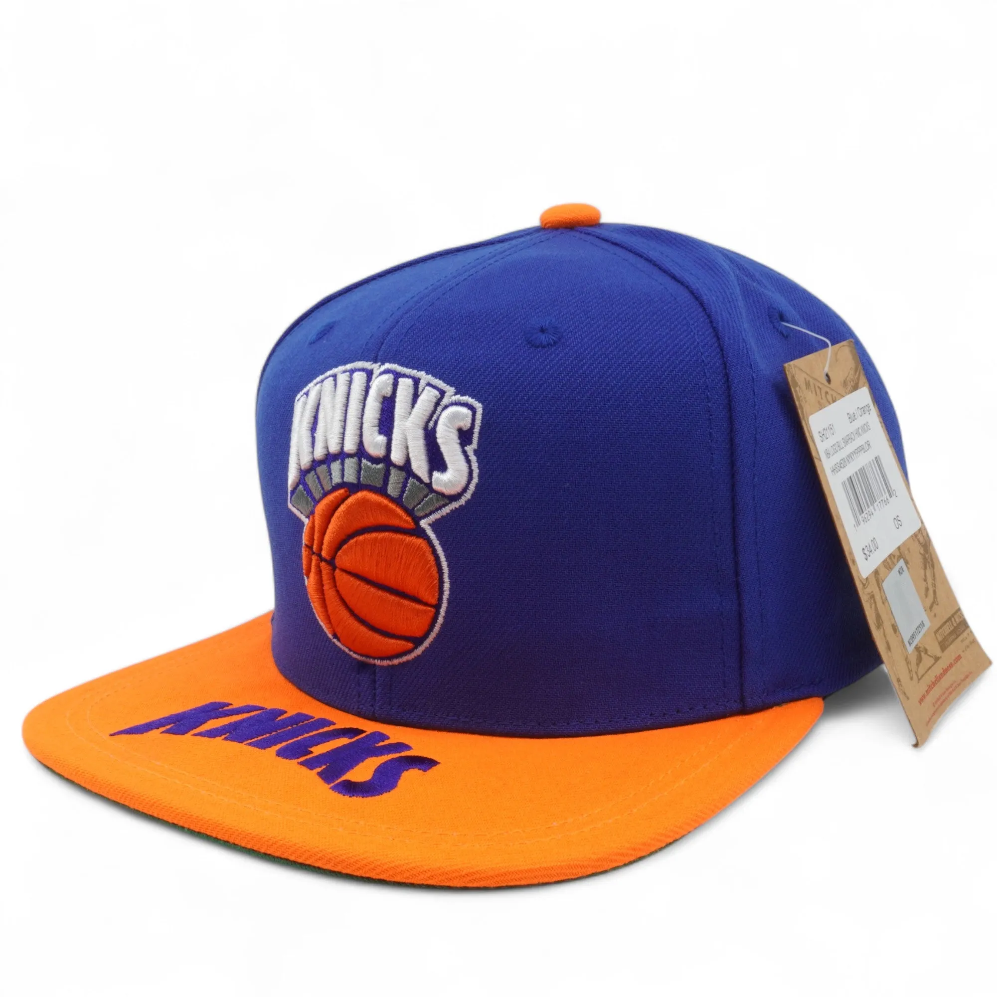 Mitchell & Ness Men's NBA Logo Bill Snapback Hwc Knicks Blue-Orange sold by Zulily