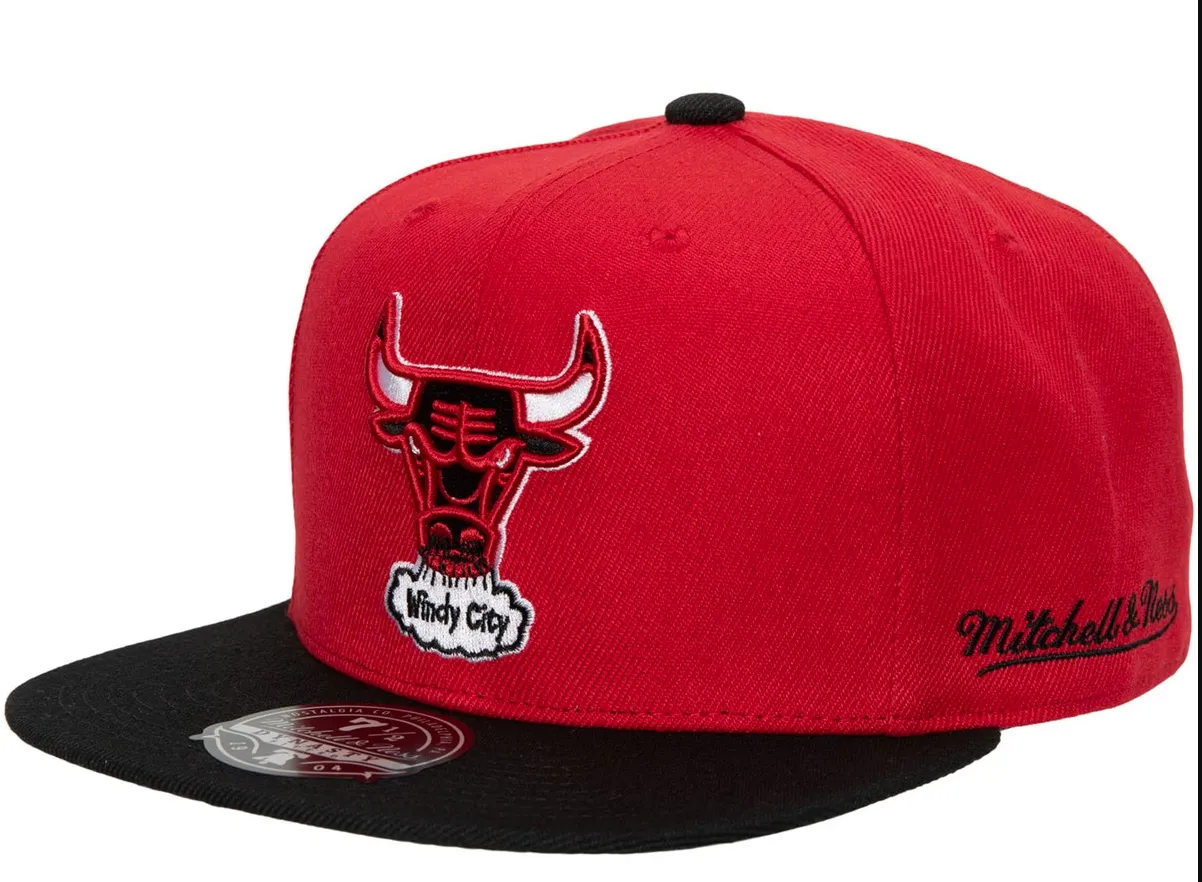 Mitchell & Ness Men's NBA Team Side Fitted Hwc Bulls Fitted Caps sold by Zulily