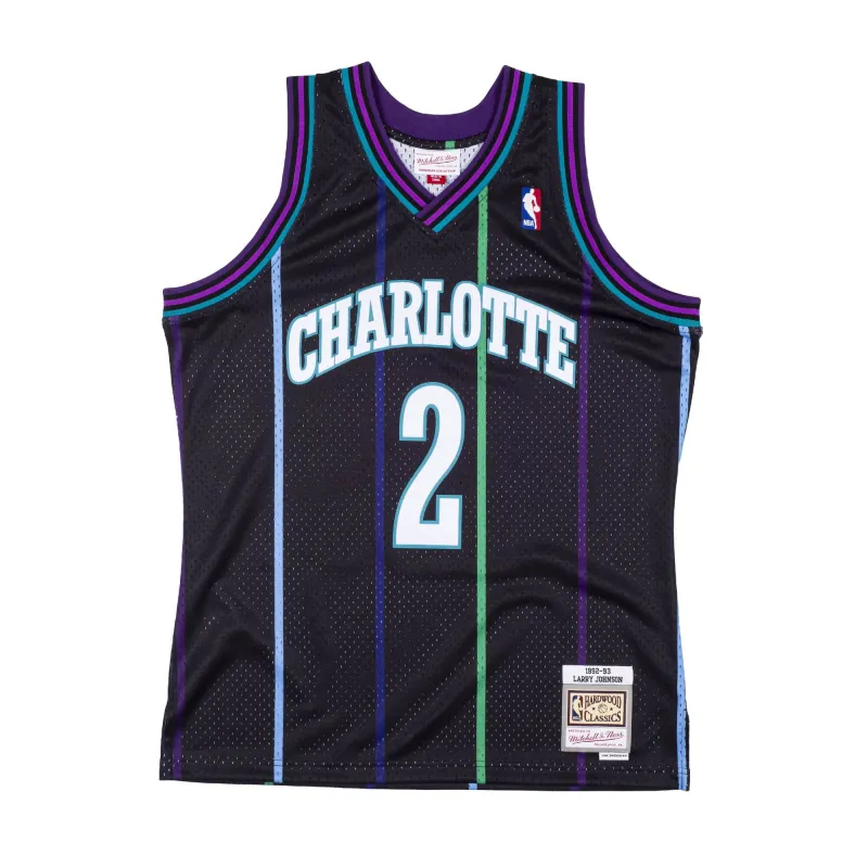 Mitchell & Ness Men's NBA Reload Swingman Jersey Hornets 1992 Larry Johnson Jerseys made by Mitchell & Ness