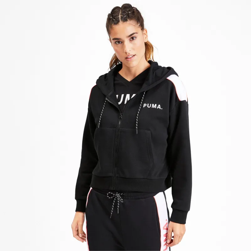 Puma Women's Chase Cropped Full Zip Hoody Sweaters made by Puma
