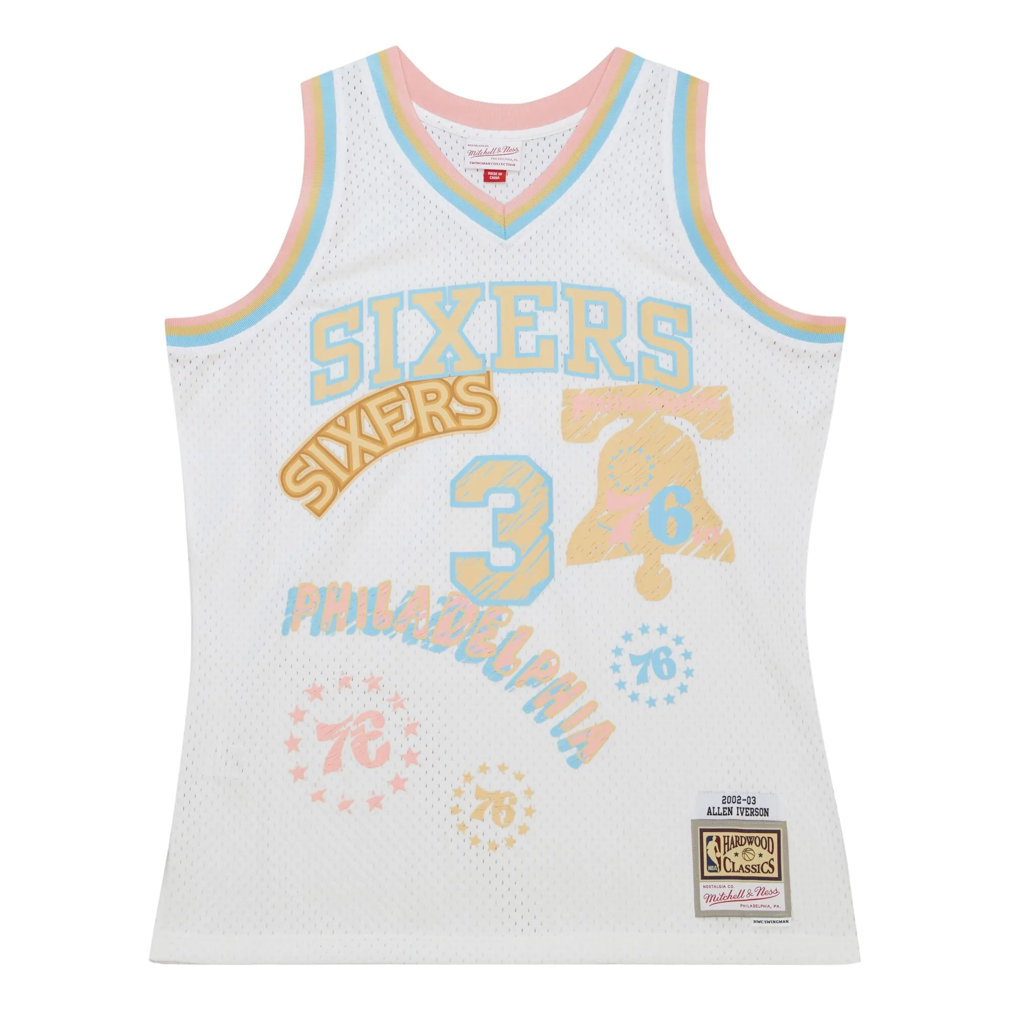 Mitchell & Ness Men's Sidewalk Sketch Swingman Jersey 76Ers 2002 Allen Iverson Jerseys sold by Zulily product image thumbnail 2
