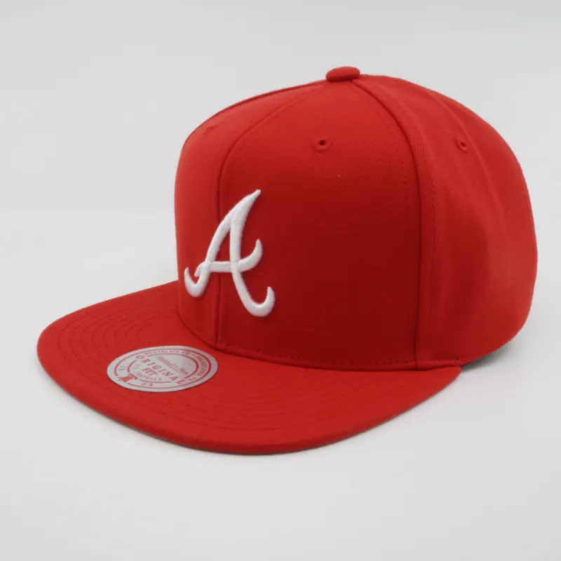 Mitchell & Ness Men's MLB Back To Basics Snapback Braves Snapback Caps made by Mitchell & Ness