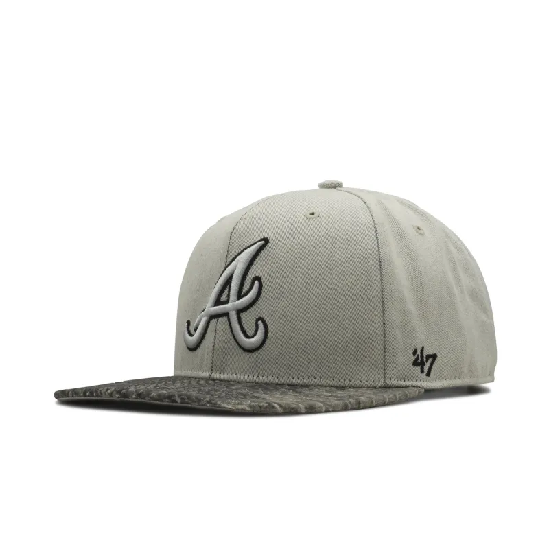 47 Brand Men's Atlanta Braves Snakeskin Strapback Cap made by 47