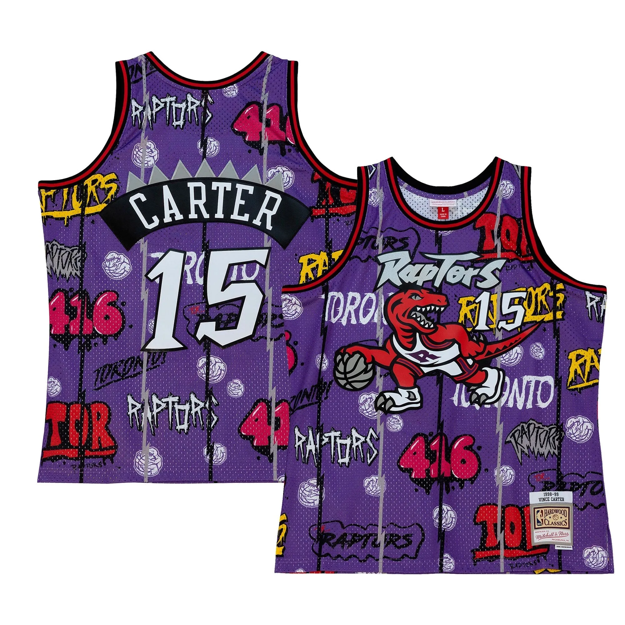 Mitchell & Ness Men's Slap Sticker Swingman Jersey Raptors 1998 Vince Carter Jerseys sold by Zulily