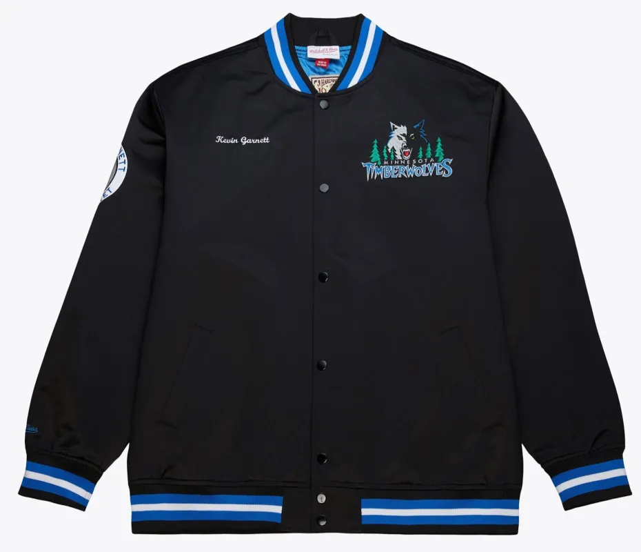 Mitchell & Ness Men's NBA Satin Jacket Vintage Logo Timberwolves Kevin Garnett sold by Zulily