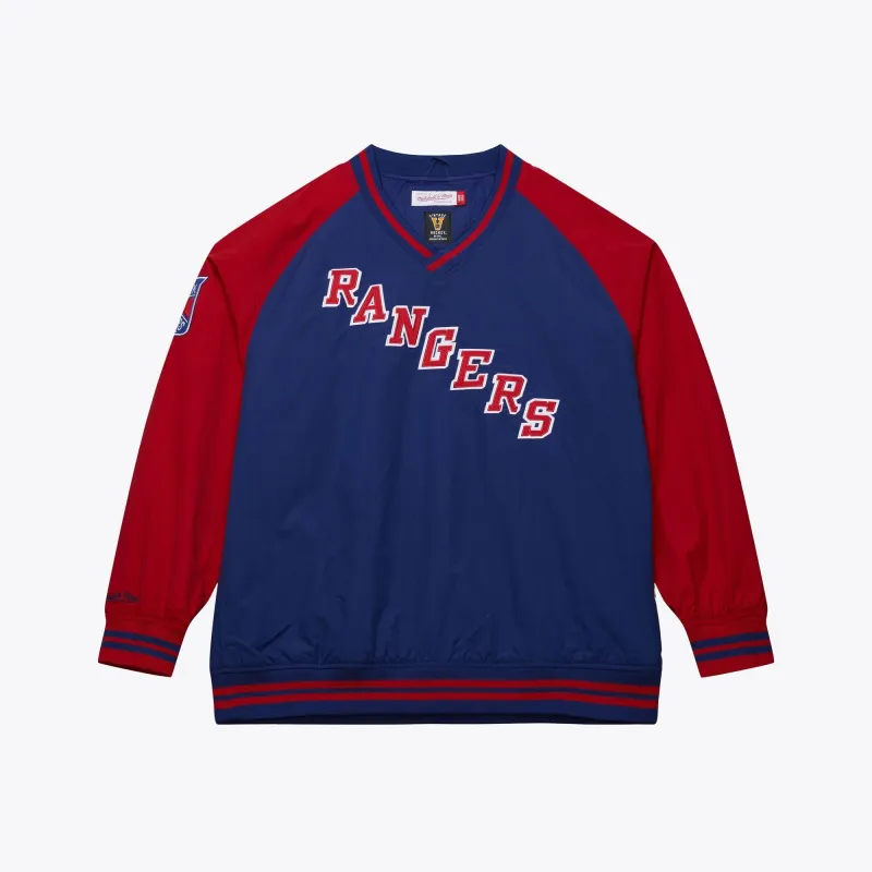 Mitchell & Ness Men's NHL Nylon Pullover Jacket Vintage Logo Rangers made by Mitchell & Ness