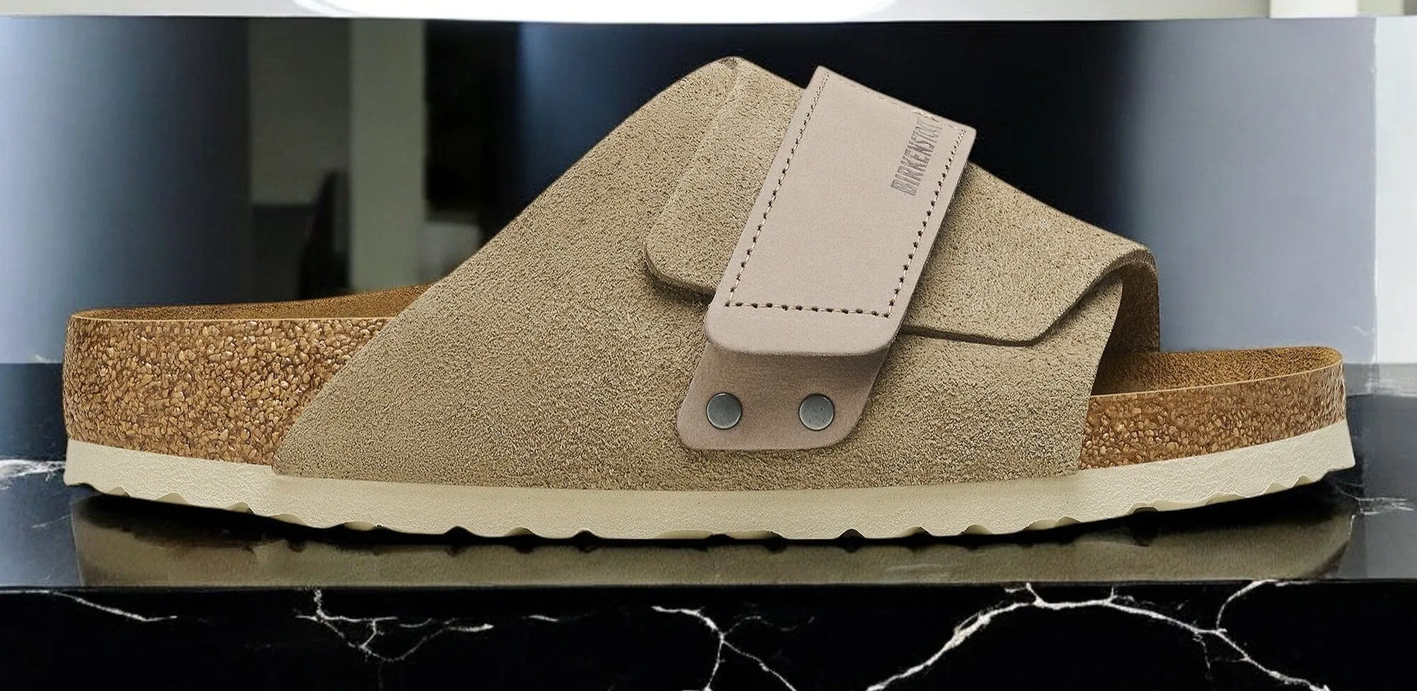 Birkenstock Women's Kyoto 'Nubuck Suede Taupe' Narrow Width Sandals sold by Zulily product image thumbnail 2