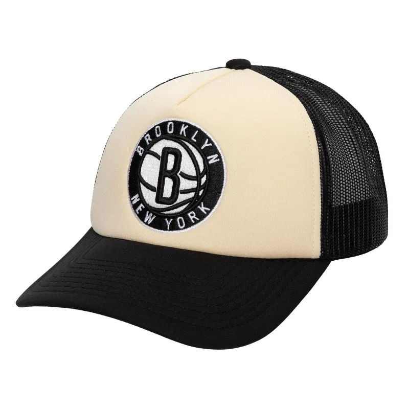 Mitchell & Ness Men's NBA Off White Trucker Nets Hats sold by Zulily