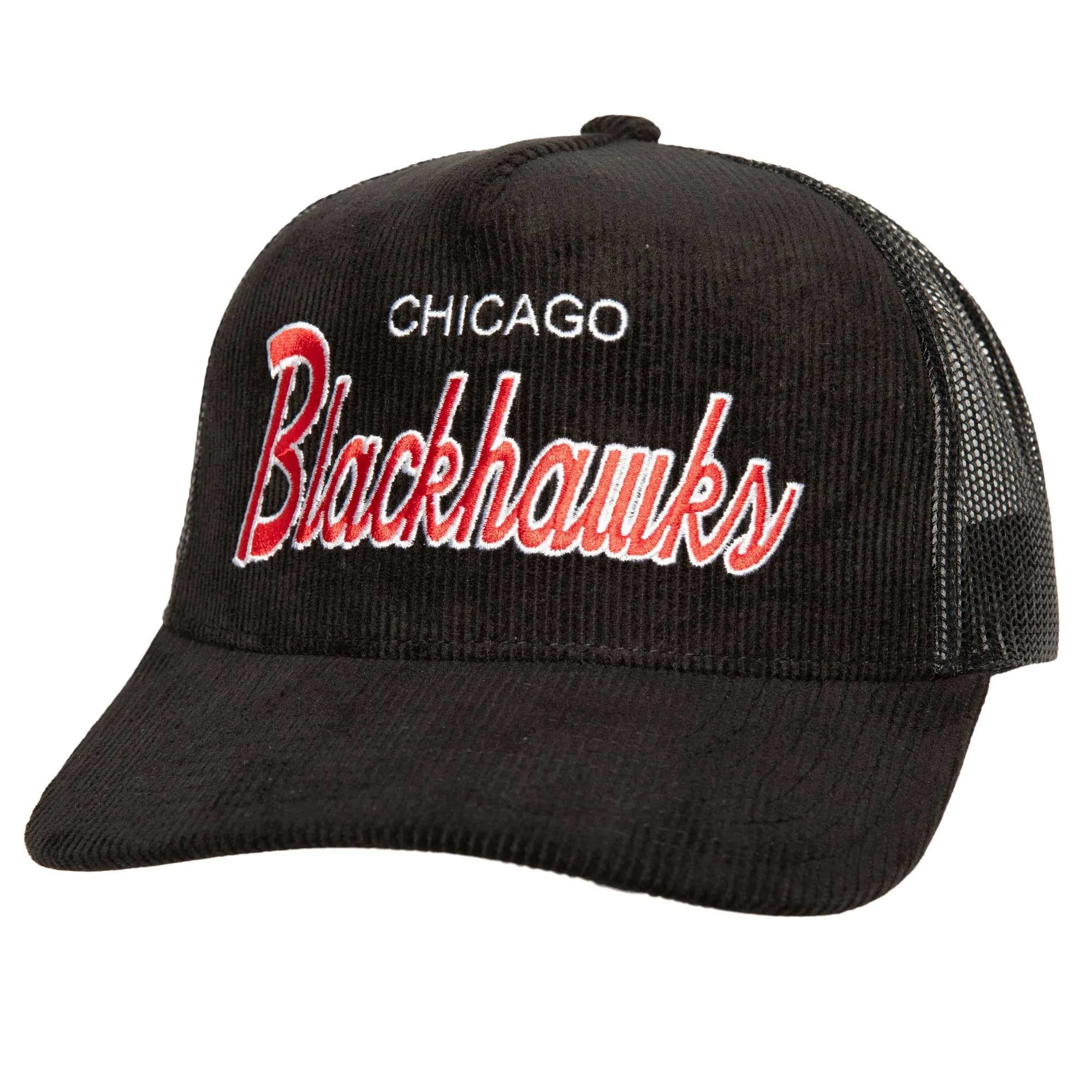 Mitchell & Ness Men's NHL Times Up Trucker Blackhawks Ball Caps sold by Zulily