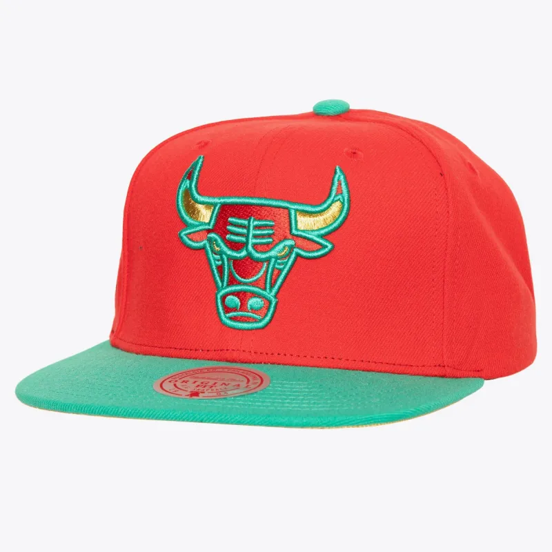 Mitchell & Ness Men's NBA Mistletoe Snapback Bulls Snapback Caps made by Mitchell & Ness