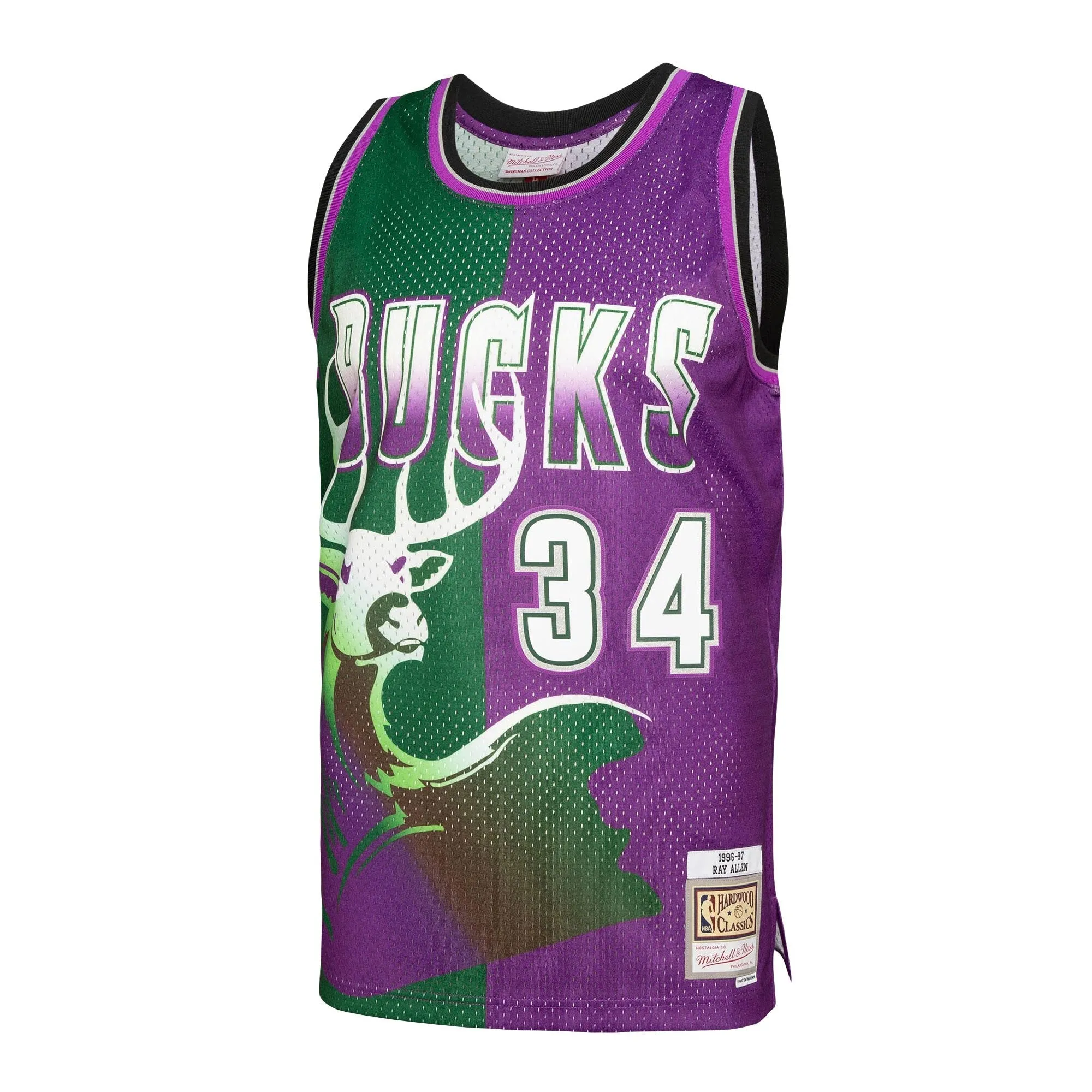 Mitchell & Ness NBA Split Swingman Jersey Milwaukee Bucks 1996 Ray Allen sold by Zulily product image thumbnail 2