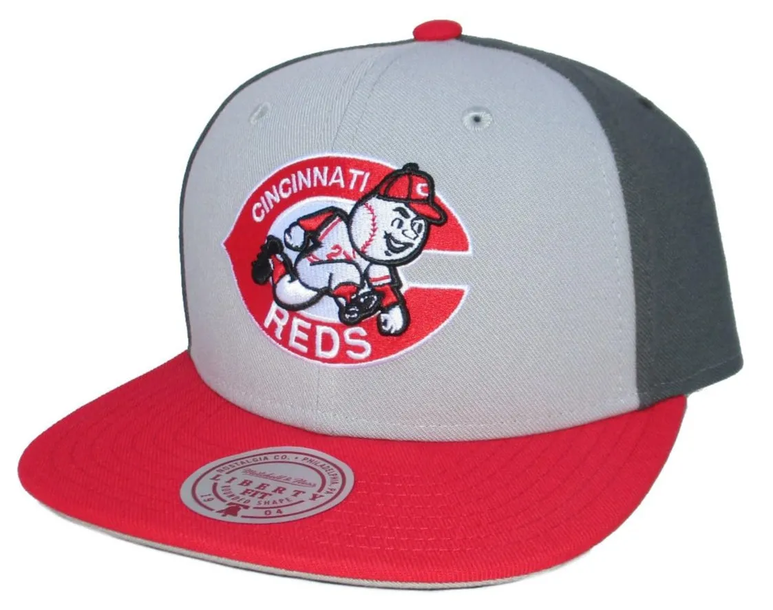 Mitchell & Ness Men's MLB Triple Play Liberty Snapback Coop Reds Snapback Caps sold by Zulily