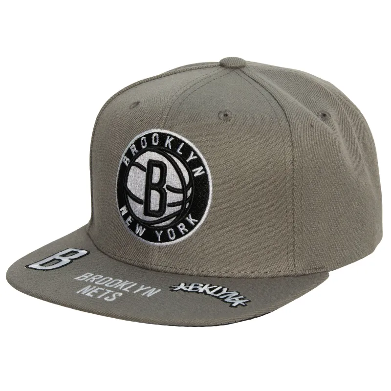 Mitchell & Ness Men's NBA Front Face Snapback Nets Snapback Caps made by Mitchell & Ness