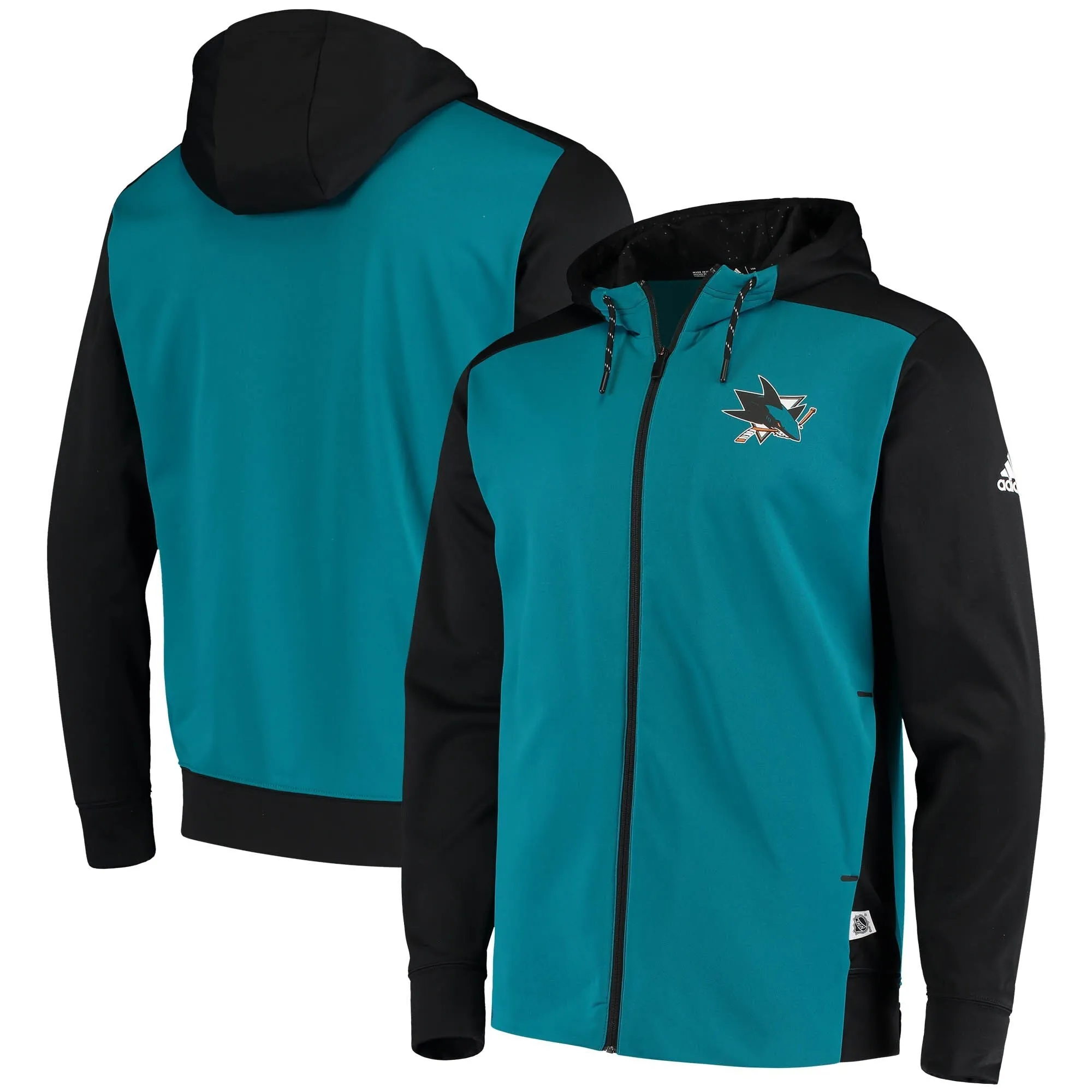adidas Men's NHL San Jose Sharks Full Zip Hoodie sold by Zulily
