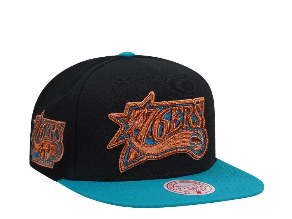 Mitchell & Ness Men's NBA Make Cents Snapback Hwc 76Ers Black-Teal sold by Zulily