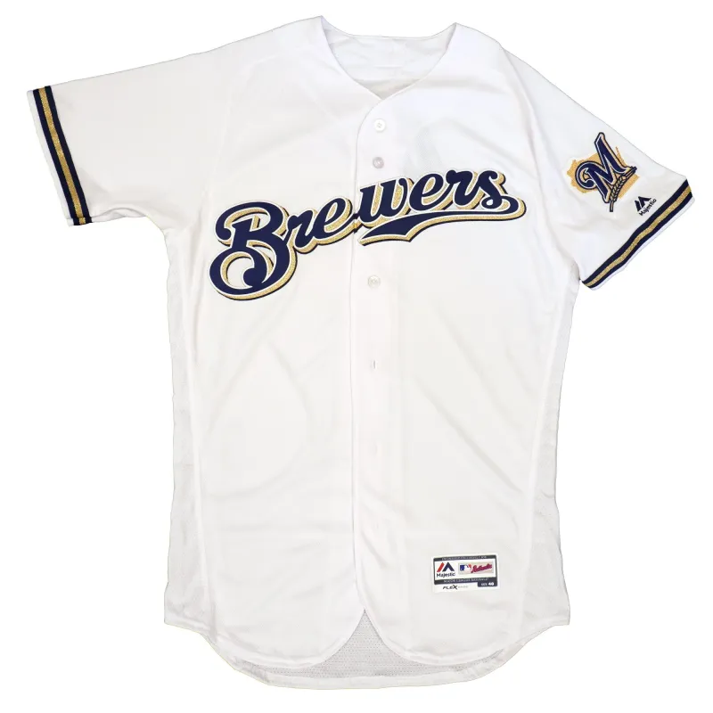Majestic Men's MLB Milwaukee Brewers Authentic On Field Flex Base Jersey White sold by Zulily