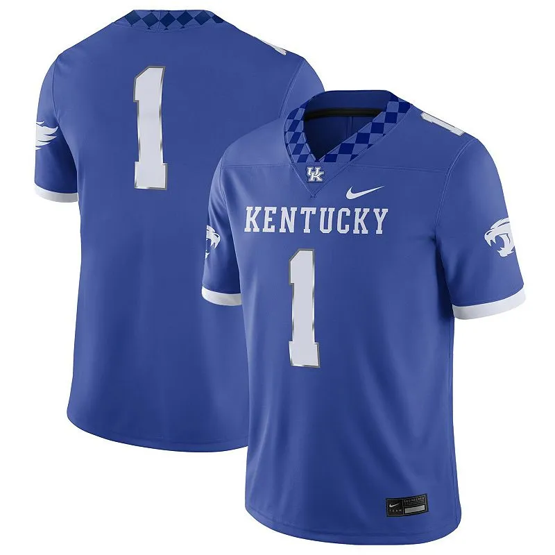Nike Men's #1 Kentucky Wildcats Football Game Jersey Jerseys made by Nike