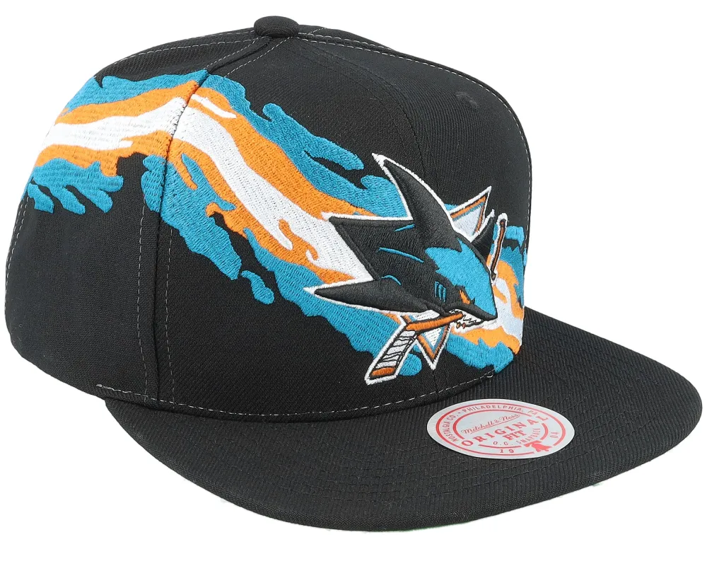 Mitchell & Ness Men's NHL Vintage Paintbrush Snapback Sharks Snapback Caps sold by Zulily