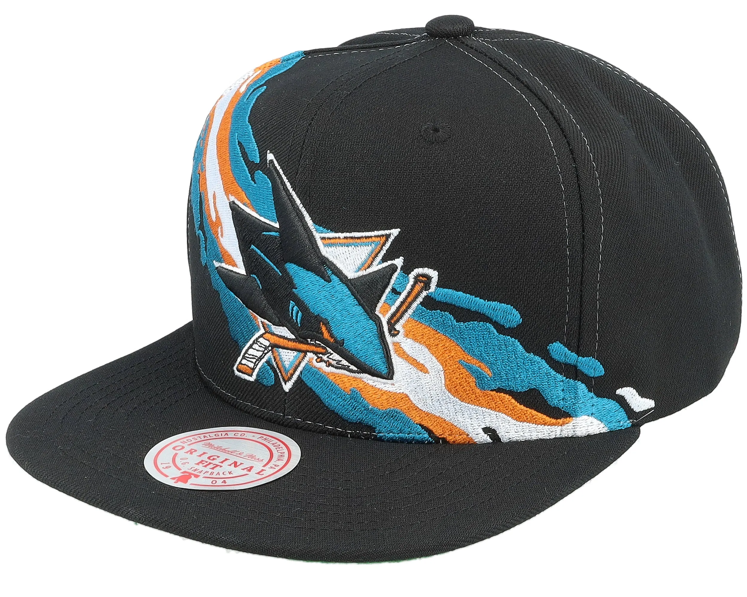 Mitchell & Ness Men's NHL Vintage Paintbrush Snapback Sharks Snapback Caps sold by Zulily product image thumbnail 2
