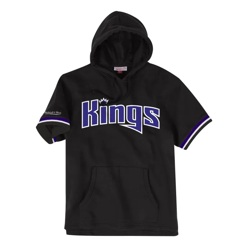 Mitchell & Ness Men's NBA French Terry Short Sleeve Hoodie Sacramento Kings Hoodies made by Mitchell & Ness