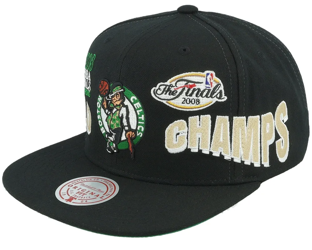 Mitchell & Ness Men's NBA World Champs Snapback Celtics Snapback Caps made by Mitchell & Ness