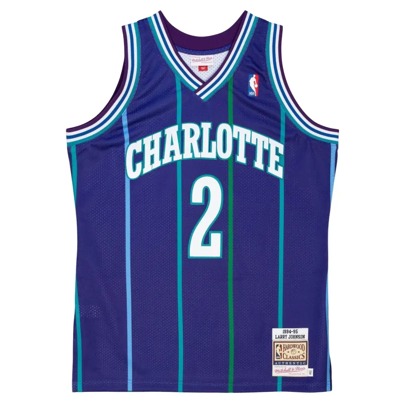 Mitchell & Ness NBA Authentic Alternate Jersey Charlotte Hornets 94 Larry Johnson Jerseys sold by Zulily