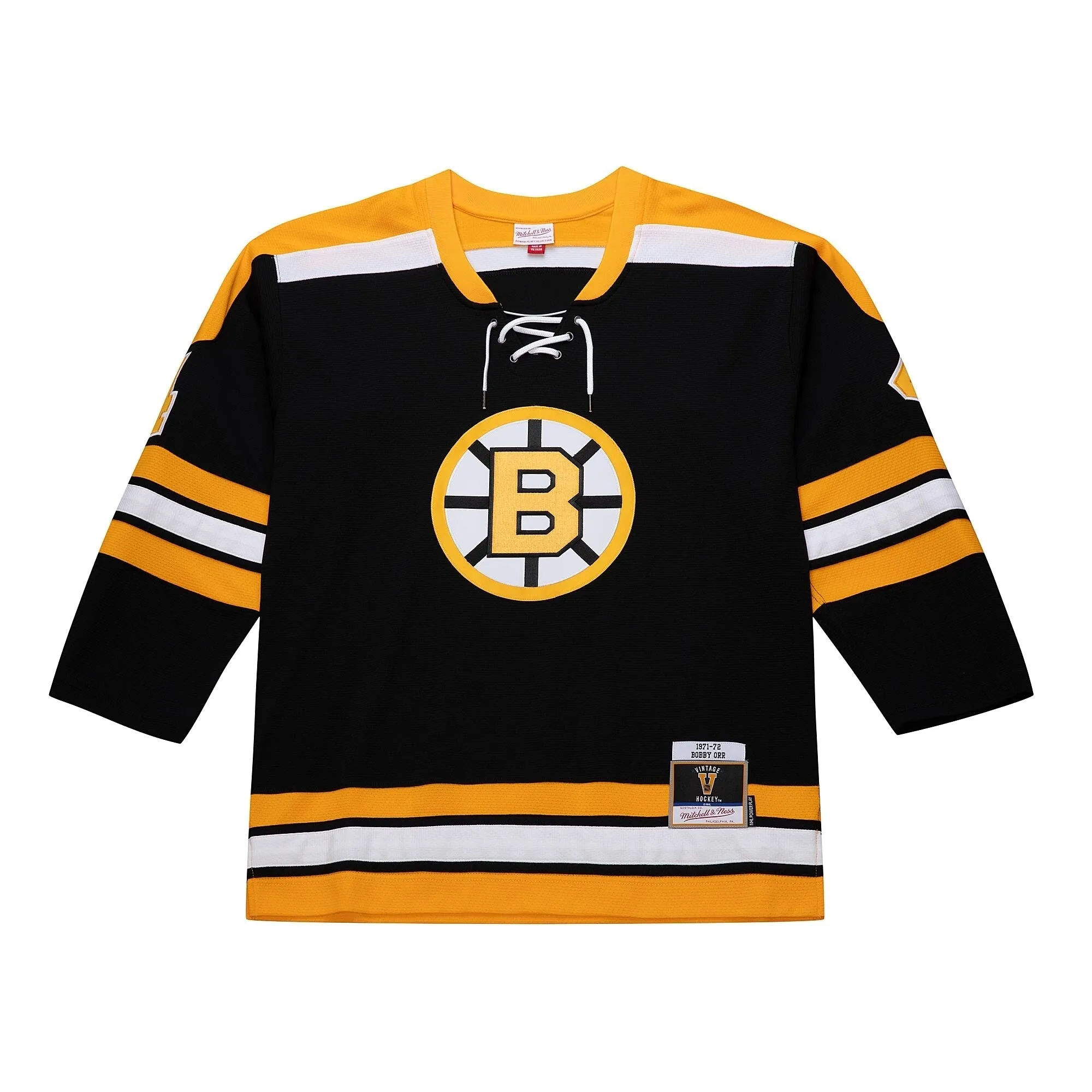 Mitchell & Ness Men's NHL Dark Jersey Blue Line 2.0 Bruins 1971 Bobby Orr Jerseys sold by Zulily