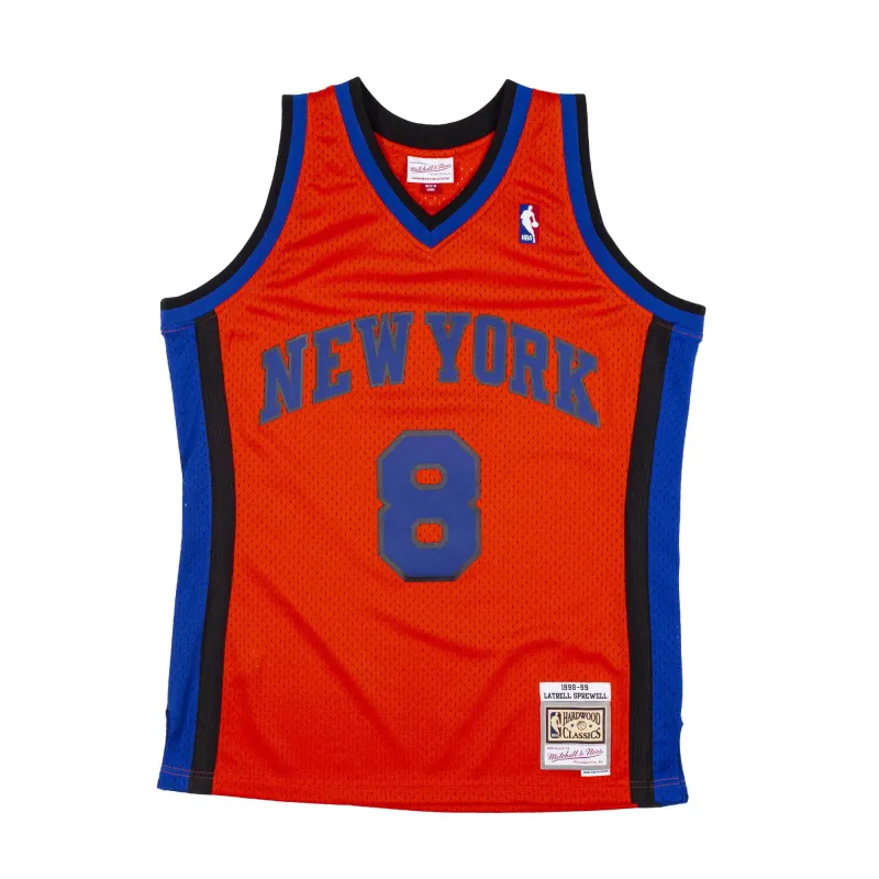 Mitchell & Ness Men's NBA Reload Swingman Jersey Knicks 1998 Latrell Sprewell Jerseys made by Mitchell & Ness