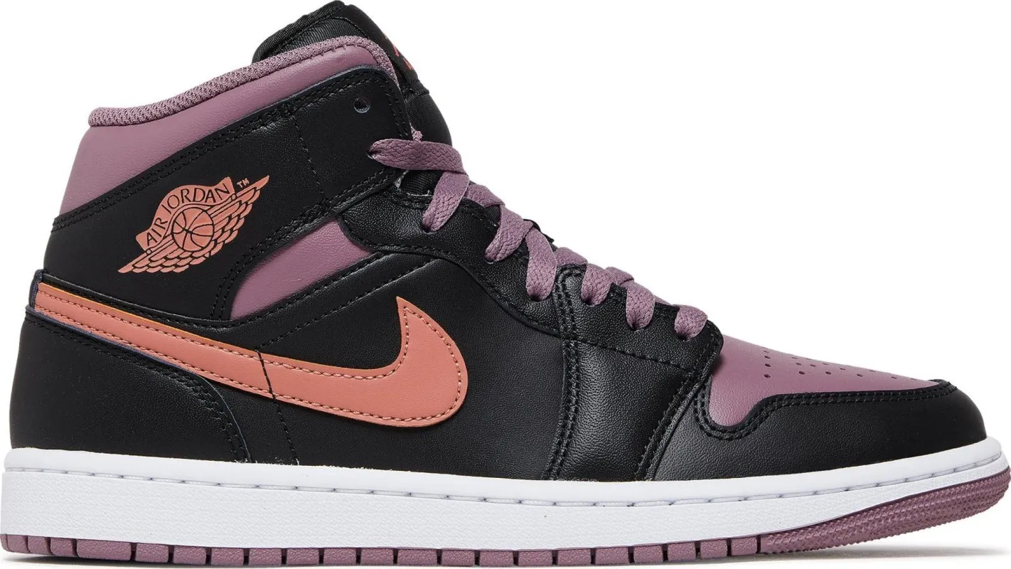 Air Jordan Men's Retro 1 Mid Se 'Black Sky J Mauve' Sneakers made by Jordan