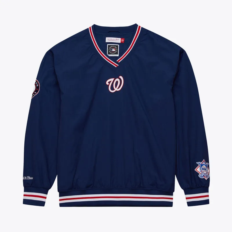 Mitchell & Ness Men's MLB Classic Nylon Pullover Current Logo Nationals Pullovers sold by Zulily