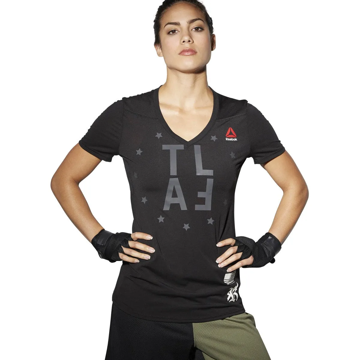Reebok Women's Train Like A Fighter Perf Short Sleeve V Tee sold by Zulily