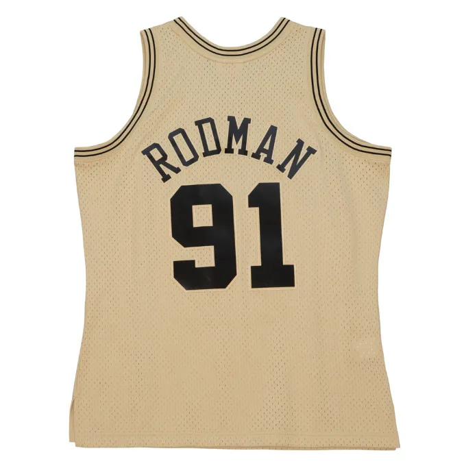 Mitchell & Ness Men's Khaki Black Swingman Jersey Bulls 1997 Dennis Rodman sold by Zulily product image thumbnail 2