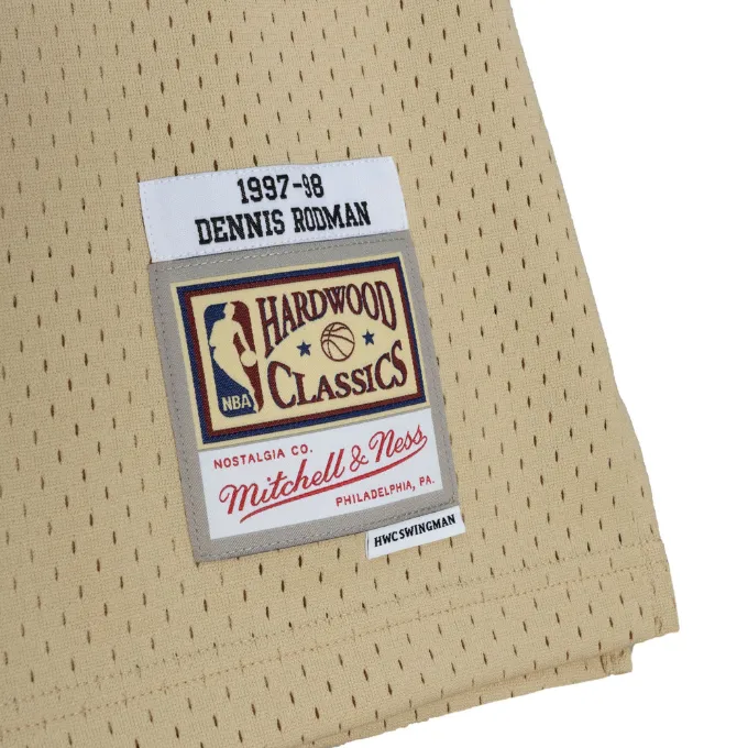 Mitchell & Ness Men's Khaki Black Swingman Jersey Bulls 1997 Dennis Rodman sold by Zulily product image thumbnail 4