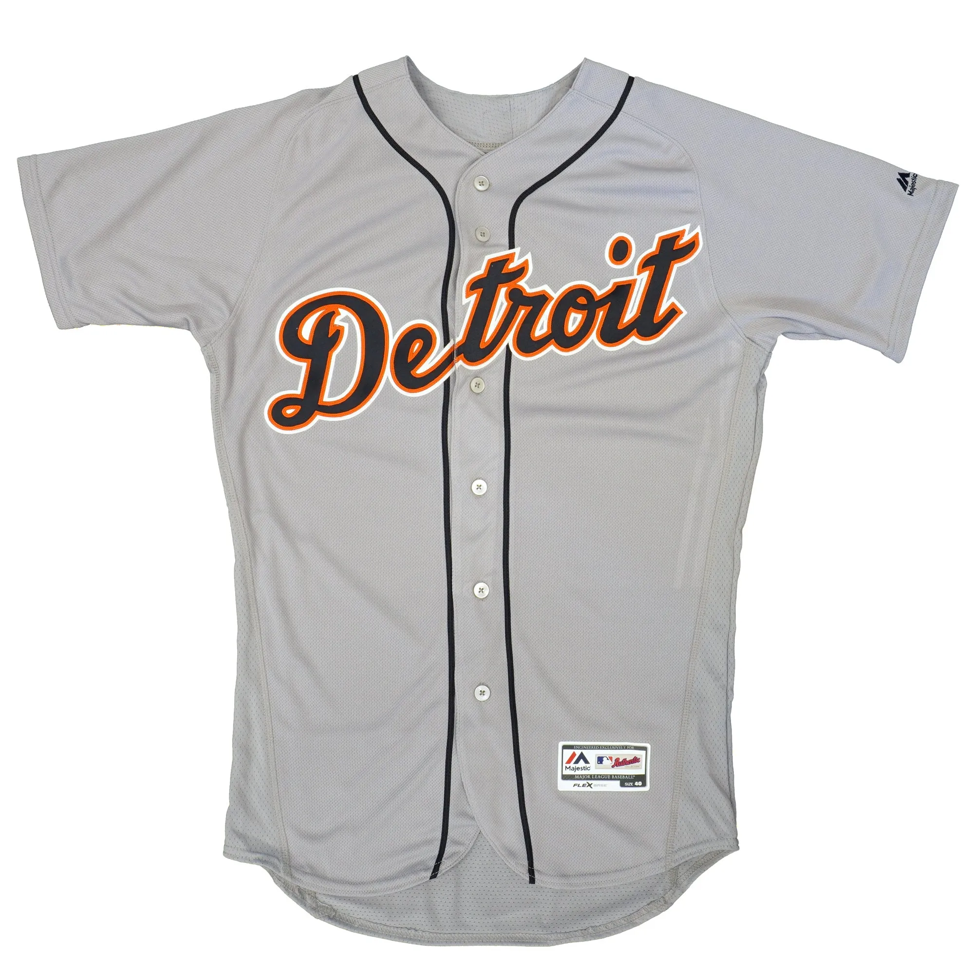 Majestic Men's MLB Detroit Tigers Authentic On Field Flex Base Jersey Gray sold by Zulily