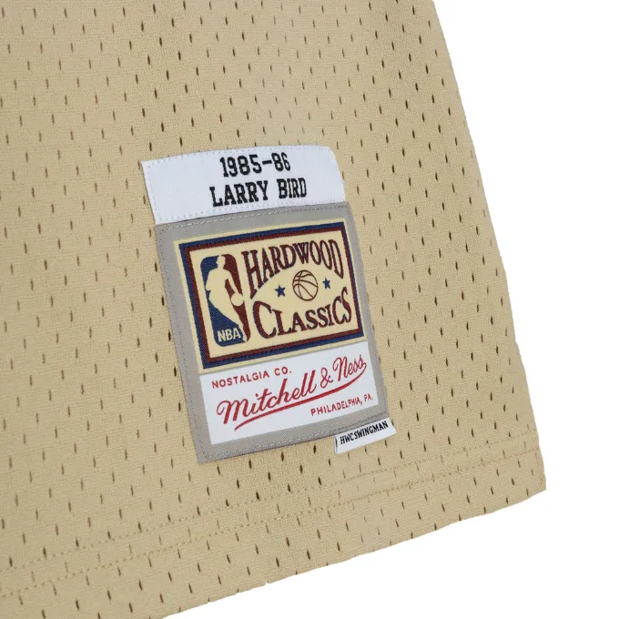 Mitchell & Ness Men's Khaki Black Swingman Jersey Celtics 1985 Larry Bird Jerseys sold by Zulily product image thumbnail 4