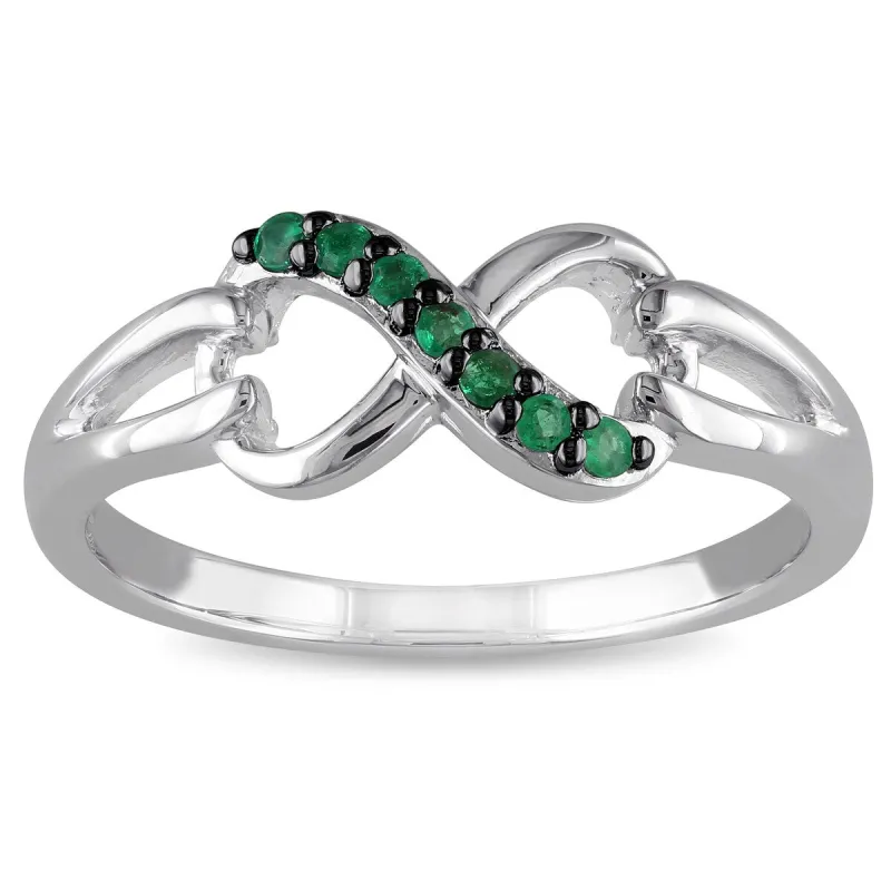 Miadora Sterling Silver Emerald Infinity Promise Ring sold by Zulily